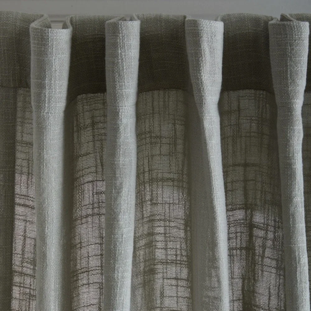 QUINCE NWTs Cotton Sheer Curtain Set Gray 48X96